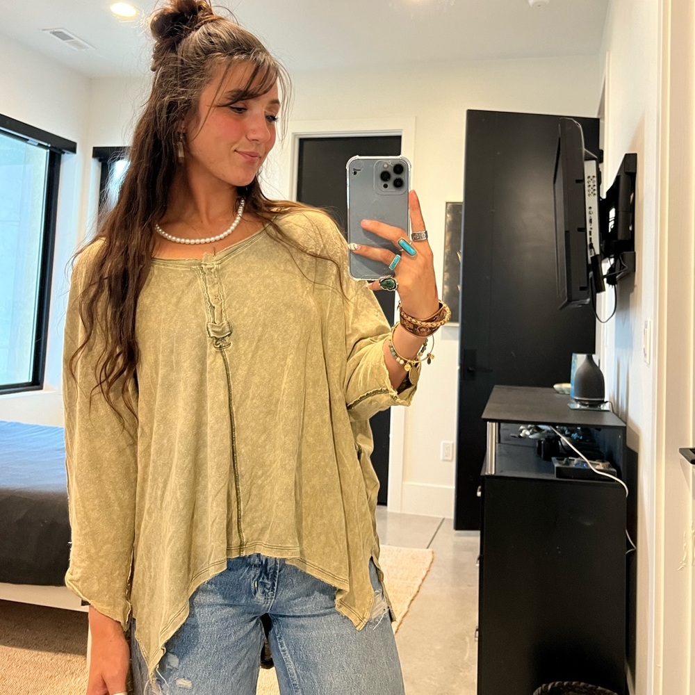 Women's Casual Olive Top